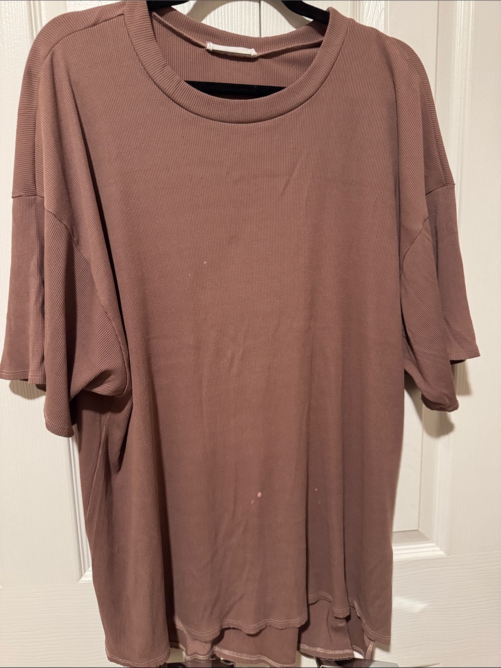 NOVI SET  from Talulah Relaxed Short Sleeve Tee in Mauve Brown - bleach spots